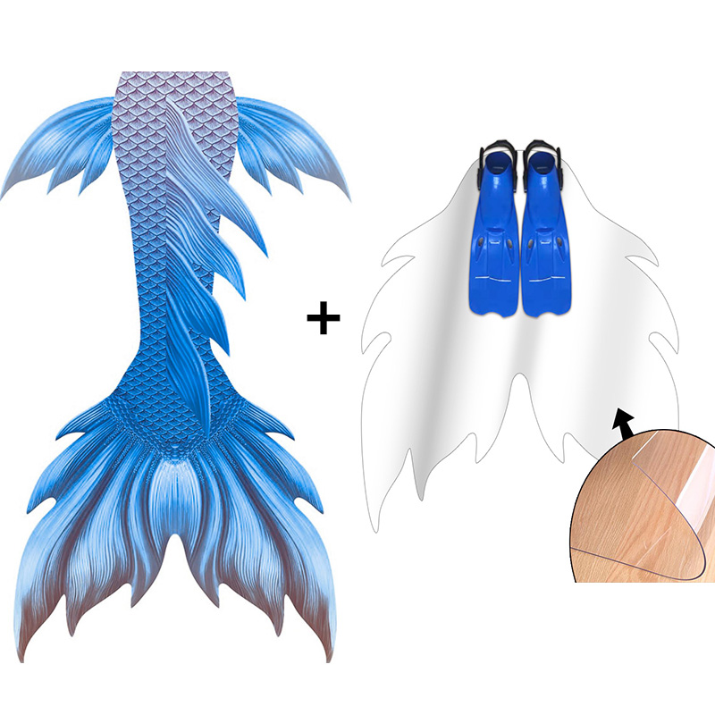 Swim Fins - Nieuw ontwerp blauwe kleur huiden staart