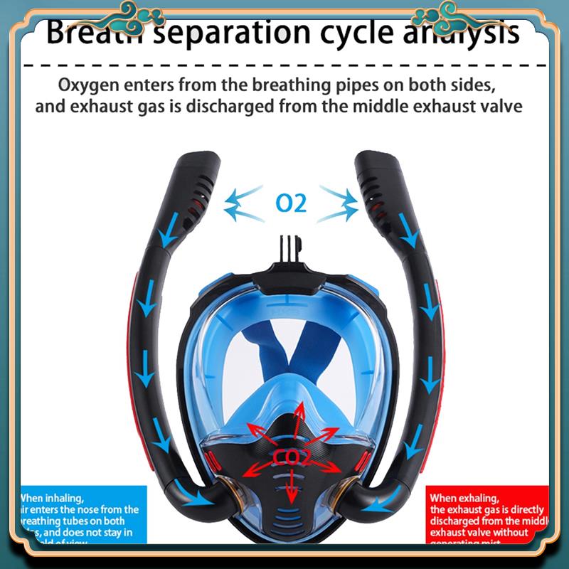 Diving Mask - Nieuwste snorkelmasker Dubbele buis siliconen duikmasker