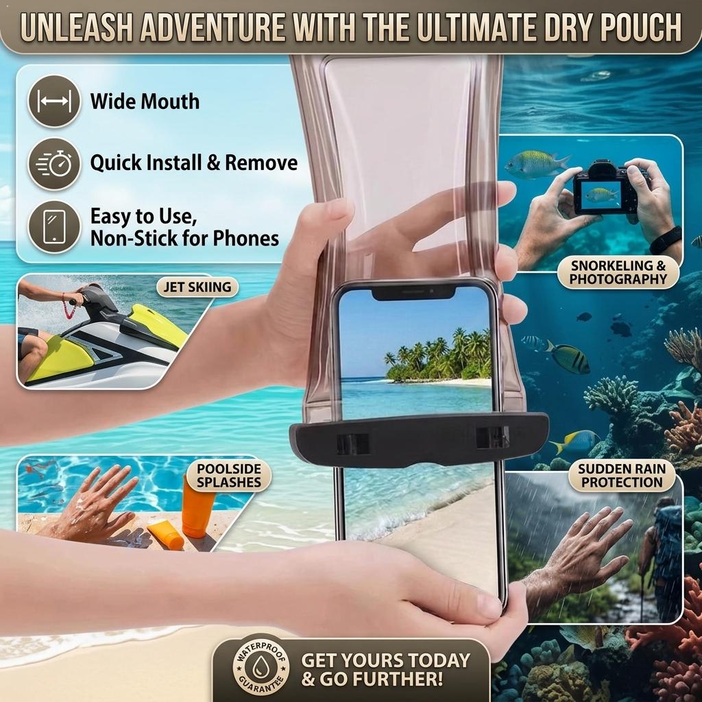 Dry Bag Waterproof - Doorzichtige waterdichte telefoonhoes, droge tas voor