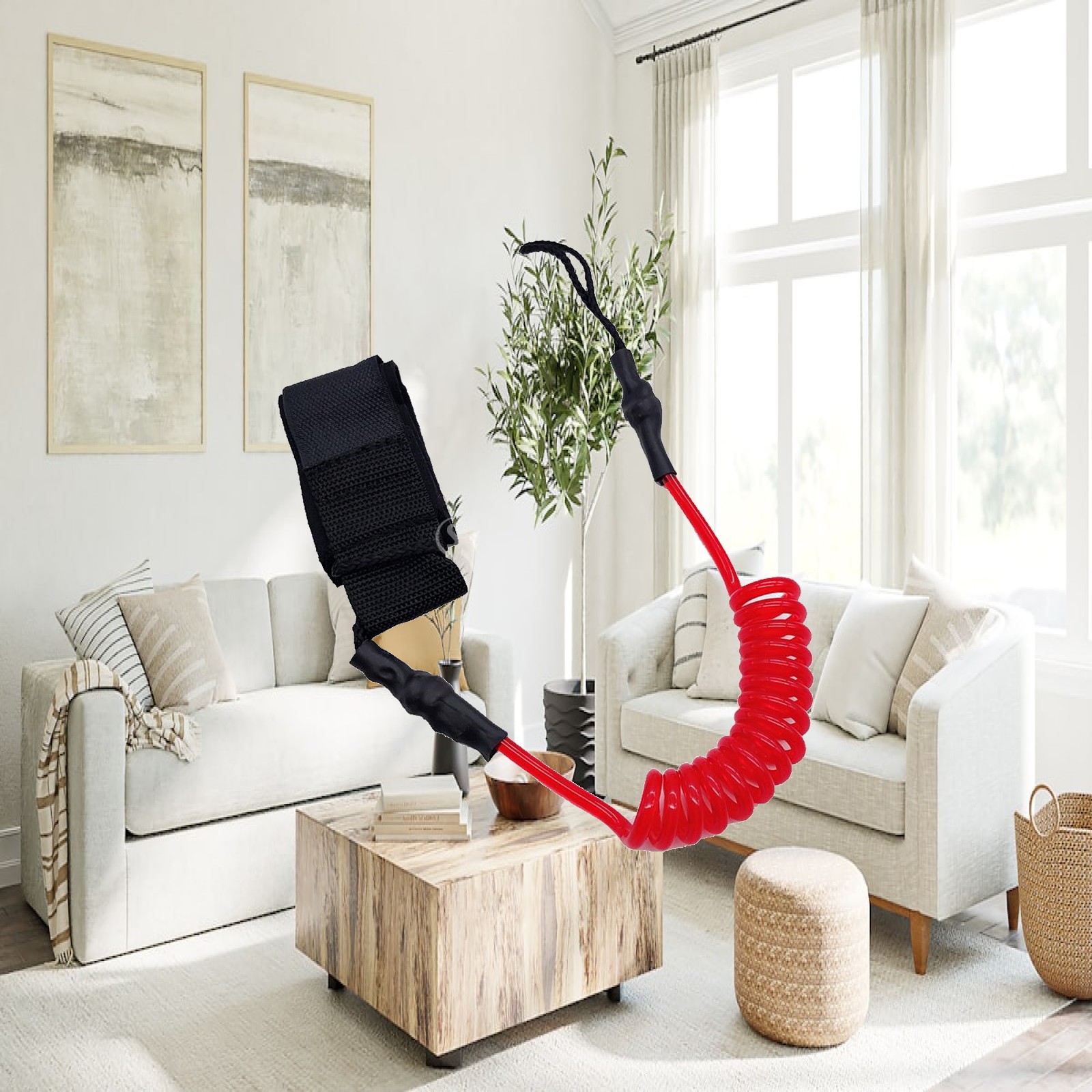 Surfboard Leash - Verstelbare paddleboard-lijn, duurzaam rekbaar touw, maritiem
